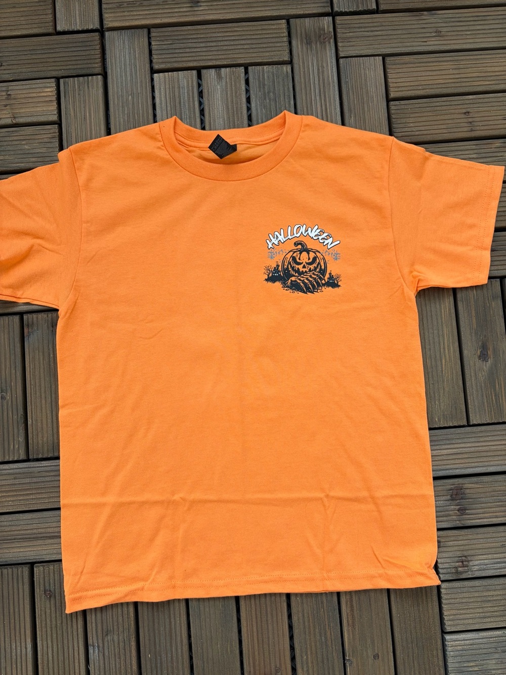 Halloween Pumpkin Graphic Tee - Orange